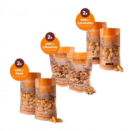 Mix-2  (2 Adet 400gr. Sade Beypazarı Kurusu + 2 Adet 400gr. Çörekotlu Beypazarı Kurusu + 2 Adet 400gr. Çikolatalı Beypazarı Kurusu)